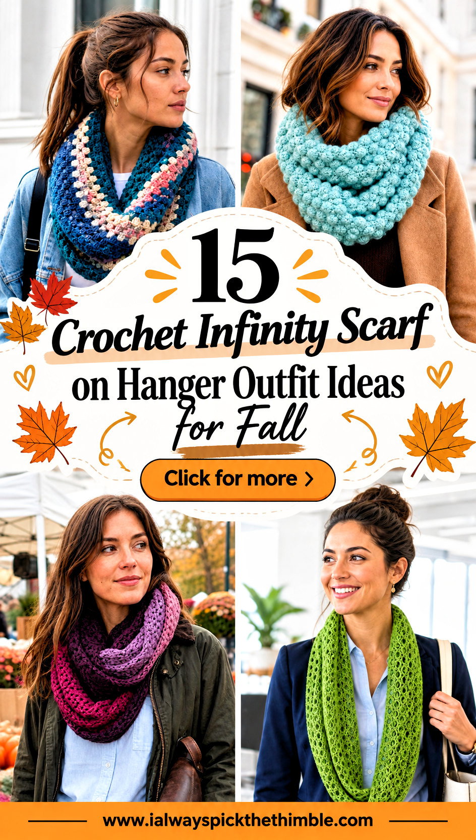 15 Crochet Infinity Scarf on Hanger Outfit Ideas for Fall - 15 Crochet Infinity Scarf on Hanger Outfit Ideas for Fall