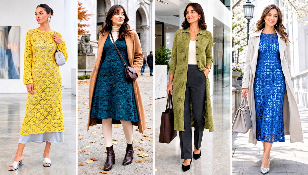 15 Crochet Jumper Dress Outfit Ideas with Ankle Boots