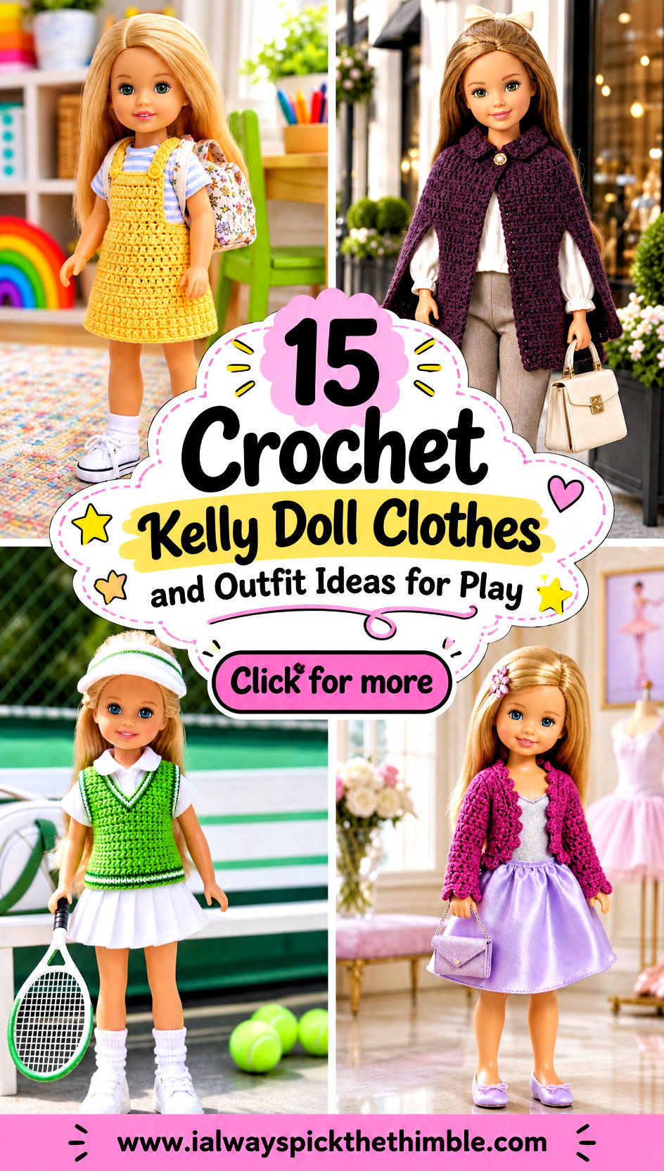15 Crochet Kelly Doll Clothes and Outfit Ideas for Play - 15 Crochet Kelly Doll Clothes and Outfit Ideas for Play
