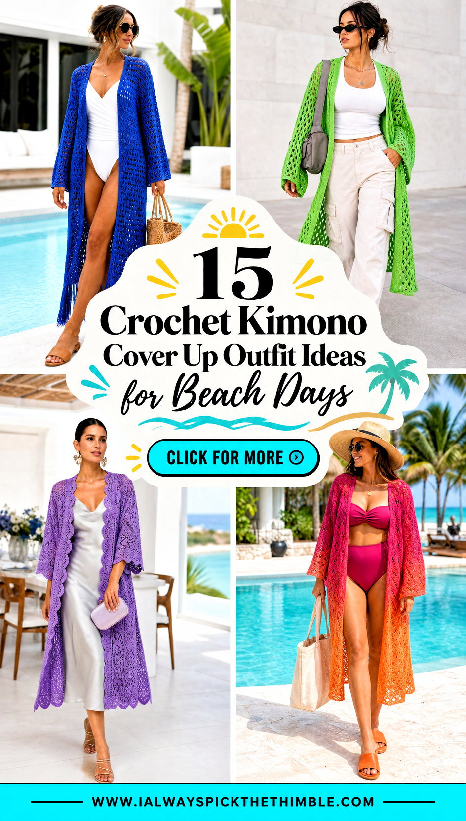 15 Crochet Kimono Cover Up Outfit Ideas for Beach Days - 15 Crochet Kimono Cover Up Outfit Ideas for Beach Days
