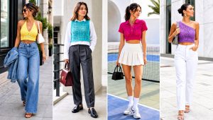 15 Crochet Knitted Crop Top Outfit Ideas for Warm Days