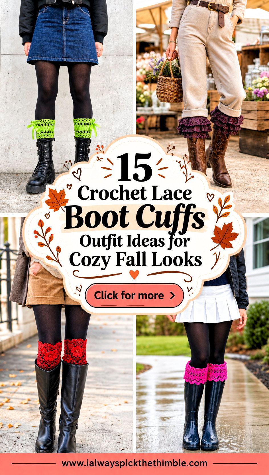 15 Crochet Lace Boot Cuffs Outfit Ideas for Cozy Fall Looks - 15 Crochet Lace Boot Cuffs Outfit Ideas for Cozy Fall Looks