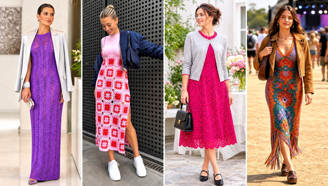 15 Crochet Lace Dress Design Outfit Ideas for Garden Parties