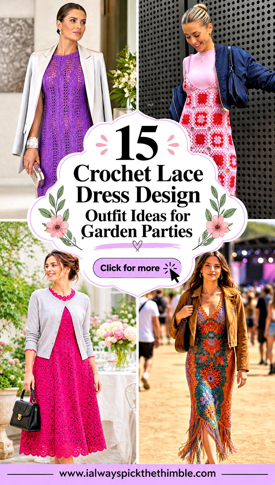 15 Crochet Lace Dress Design Outfit Ideas for Garden Parties - 15 Crochet Lace Dress Design Outfit Ideas for Garden Parties