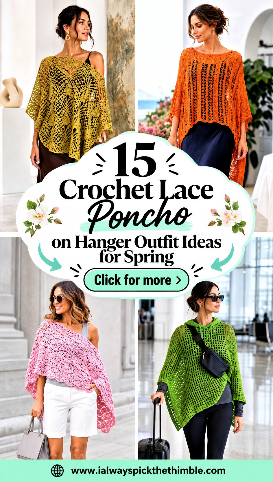 15 Crochet Lace Poncho on Hanger Outfit Ideas for Spring - 15 Crochet Lace Poncho on Hanger Outfit Ideas for Spring
