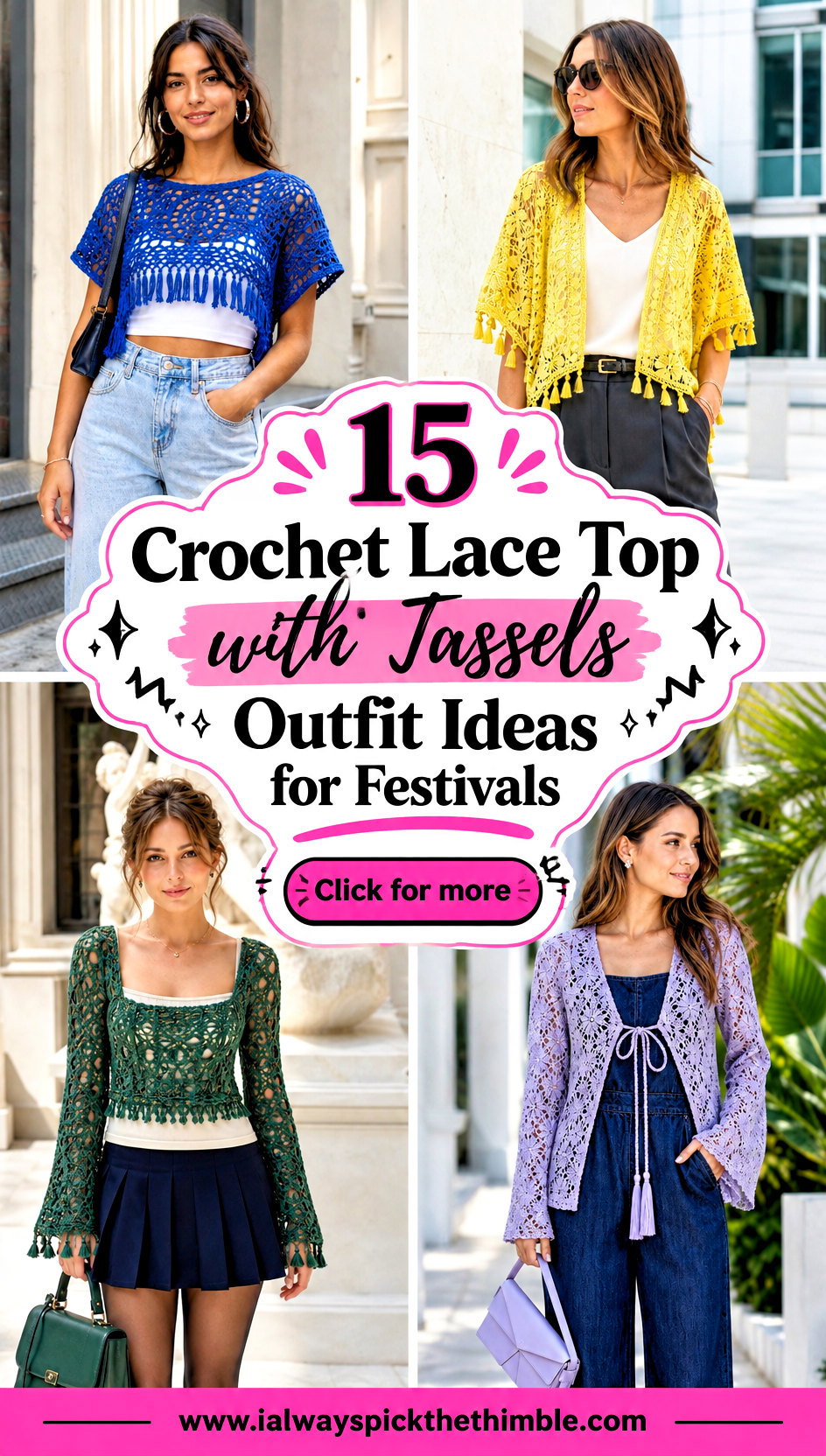 15 Crochet Lace Top with Tassels Outfit Ideas for Festivals - 15 Crochet Lace Top with Tassels Outfit Ideas for Festivals