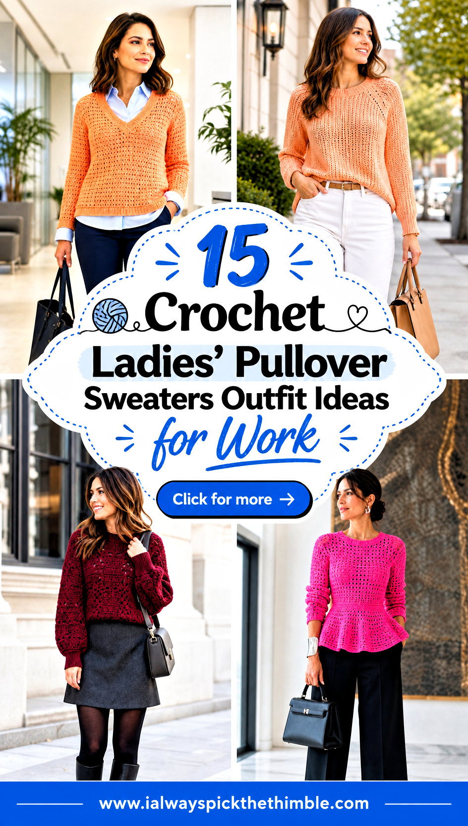 15 Crochet Ladies Pullover Sweaters Outfit Ideas for Work - 15 Crochet Ladies’ Pullover Sweaters Outfit Ideas for Work