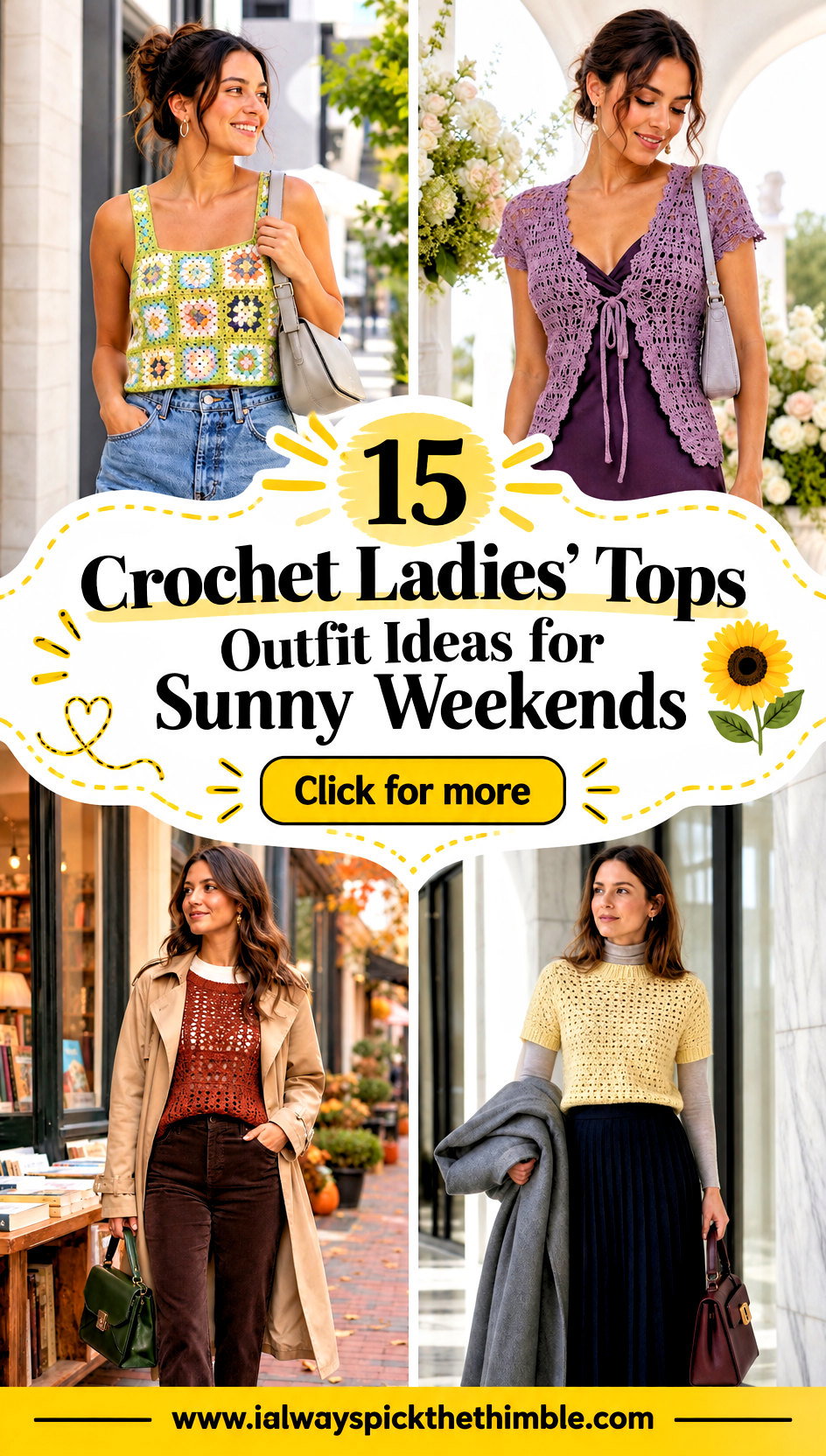 15 Crochet Ladies Tops Outfit Ideas for Sunny Weekends - 15 Crochet Ladies’ Tops Outfit Ideas for Sunny Weekends