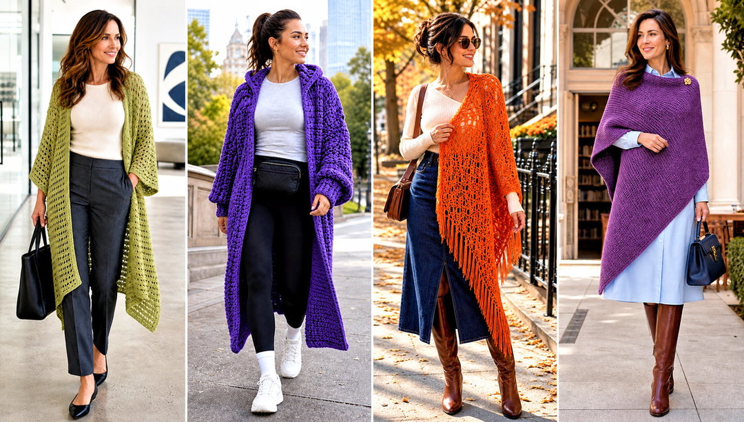 15 Crochet Long Poncho Outfit Ideas for Cozy Weekends