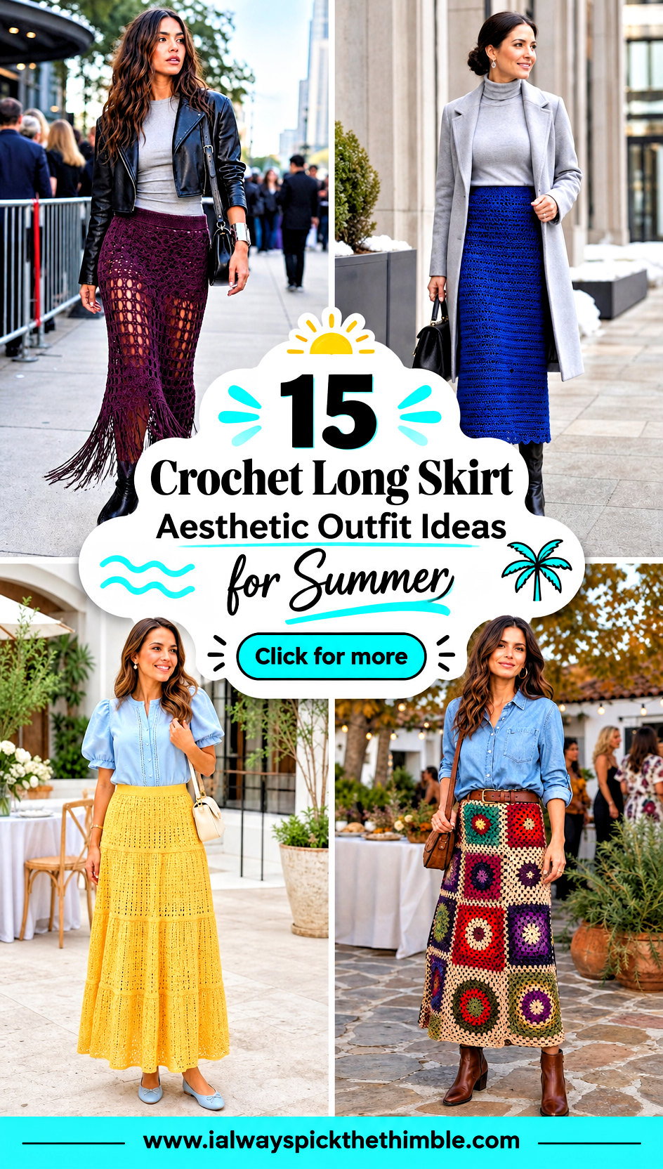 15 Crochet Long Skirt Aesthetic Outfit Ideas for Summer - 15 Crochet Long Skirt Aesthetic Outfit Ideas for Summer