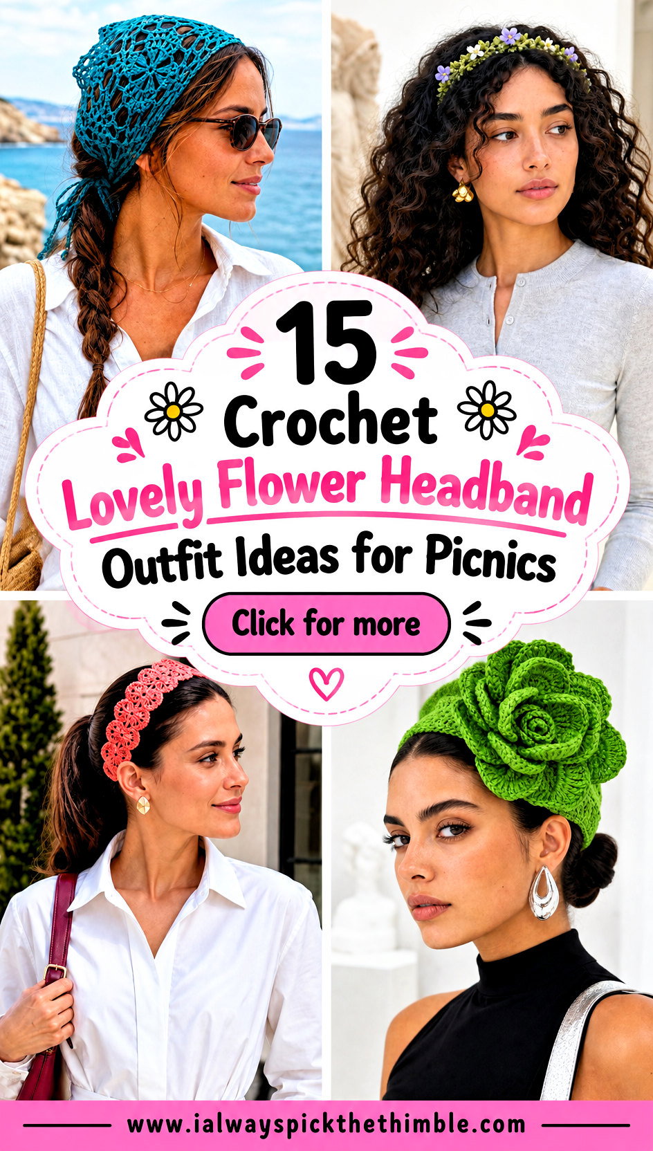 15 Crochet Lovely Flower Headband Outfit Ideas for Picnics - 15 Crochet Lovely Flower Headband Outfit Ideas for Picnics