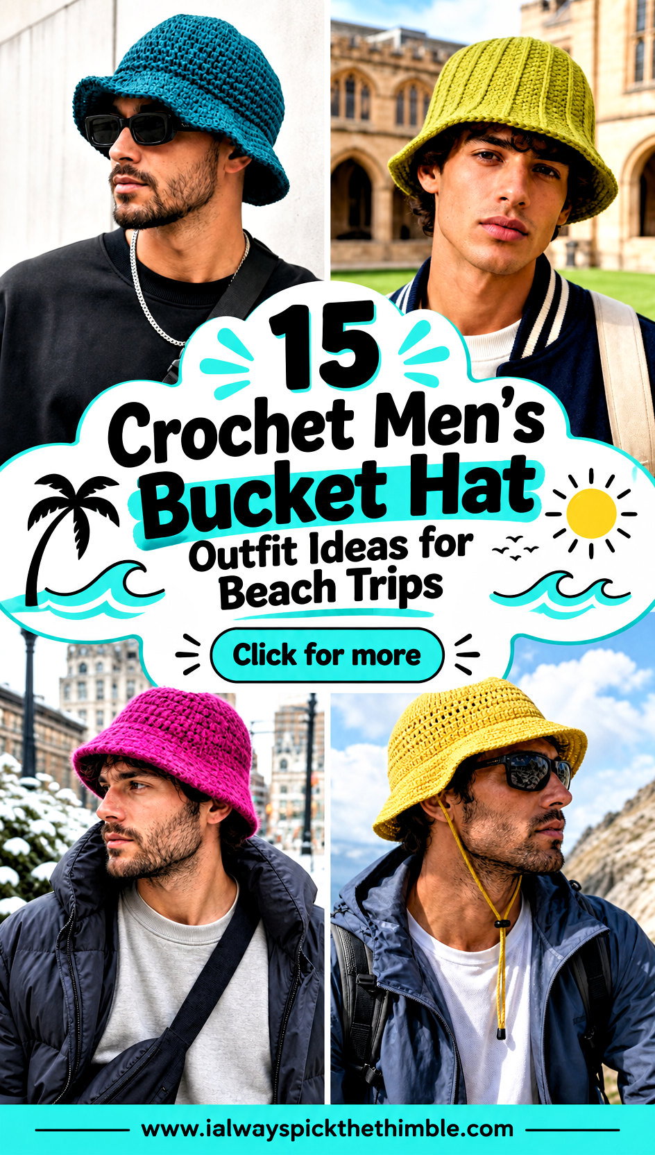 15 Crochet Mens Bucket Hat Outfit Ideas for Beach Trips - 15 Crochet Men’s Bucket Hat Outfit Ideas for Beach Trips