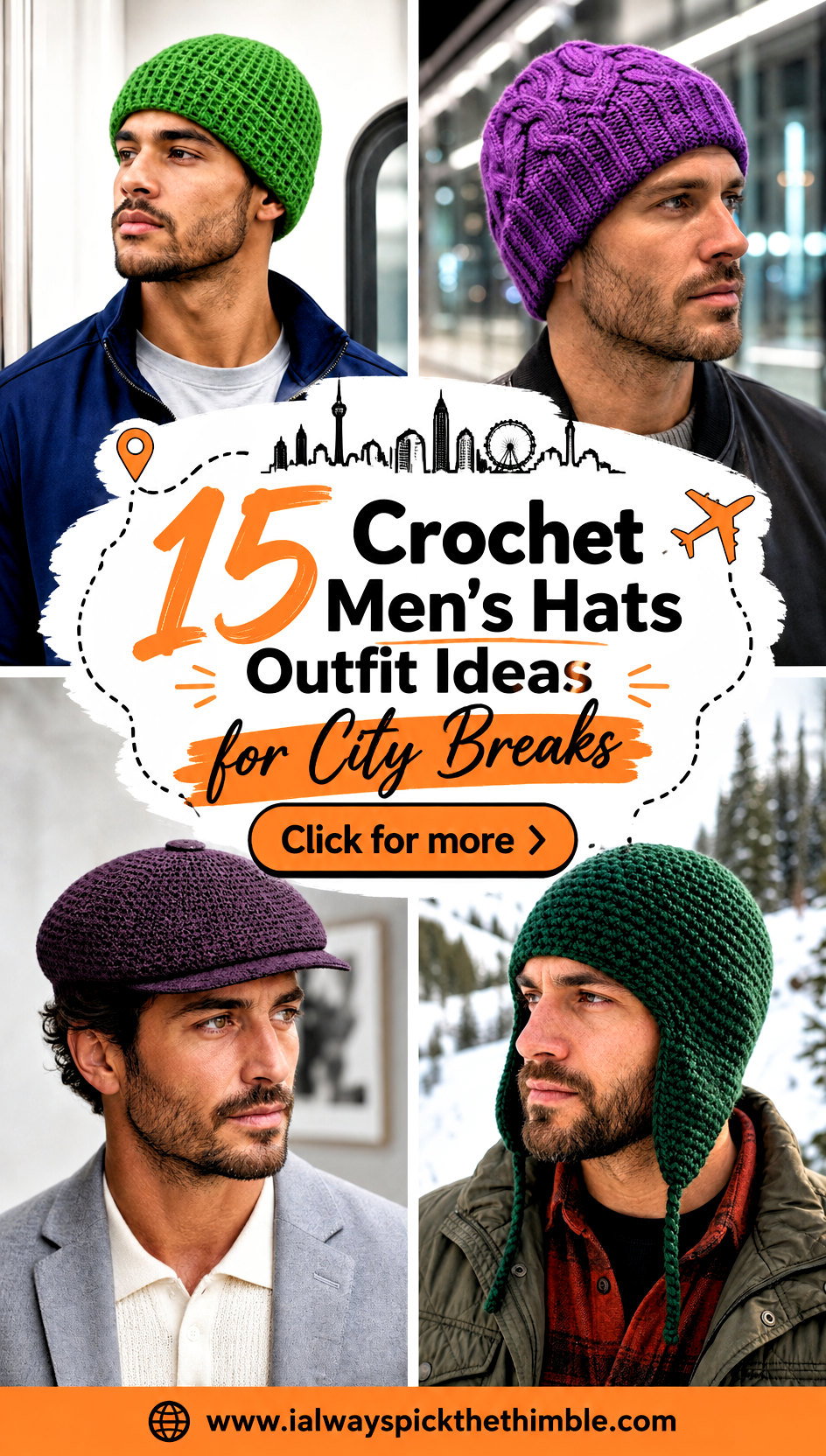 15 Crochet Mens Hats Outfit Ideas for City Breaks - 15 Crochet Men’s Hats Outfit Ideas for City Breaks