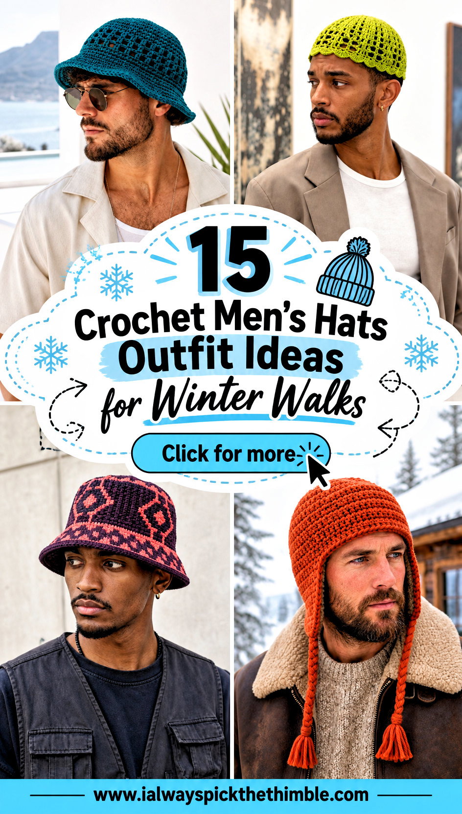 15 Crochet Mens Hats Outfit Ideas for Winter Walks - 15 Crochet Men’s Hats Outfit Ideas for Winter Walks