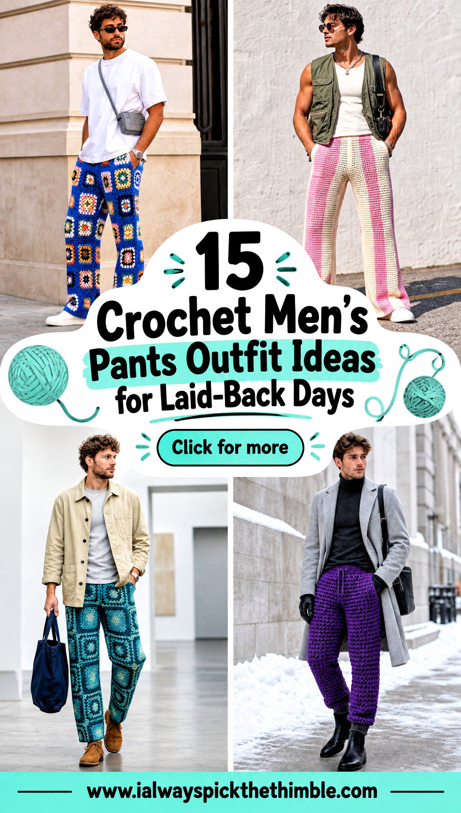 15 Crochet Mens Pants Outfit Ideas for Laid-Back Days - 15 Crochet Men’s Pants Outfit Ideas for Laid-Back Days