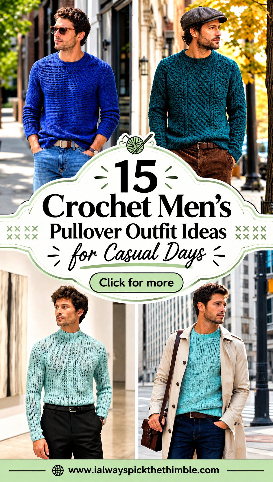 15 Crochet Mens Pullover Outfit Ideas for Casual Days - 15 Crochet Men’s Pullover Outfit Ideas for Casual Days
