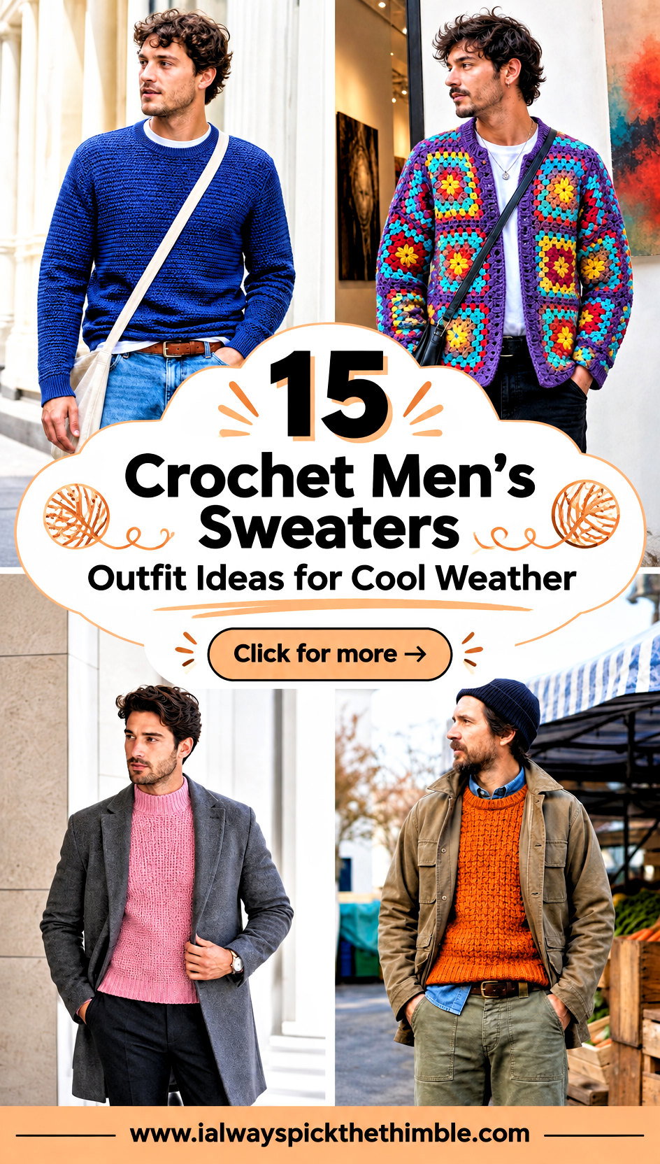15 Crochet Mens Sweaters Outfit Ideas for Cool Weather - 15 Crochet Men’s Sweaters Outfit Ideas for Cool Weather