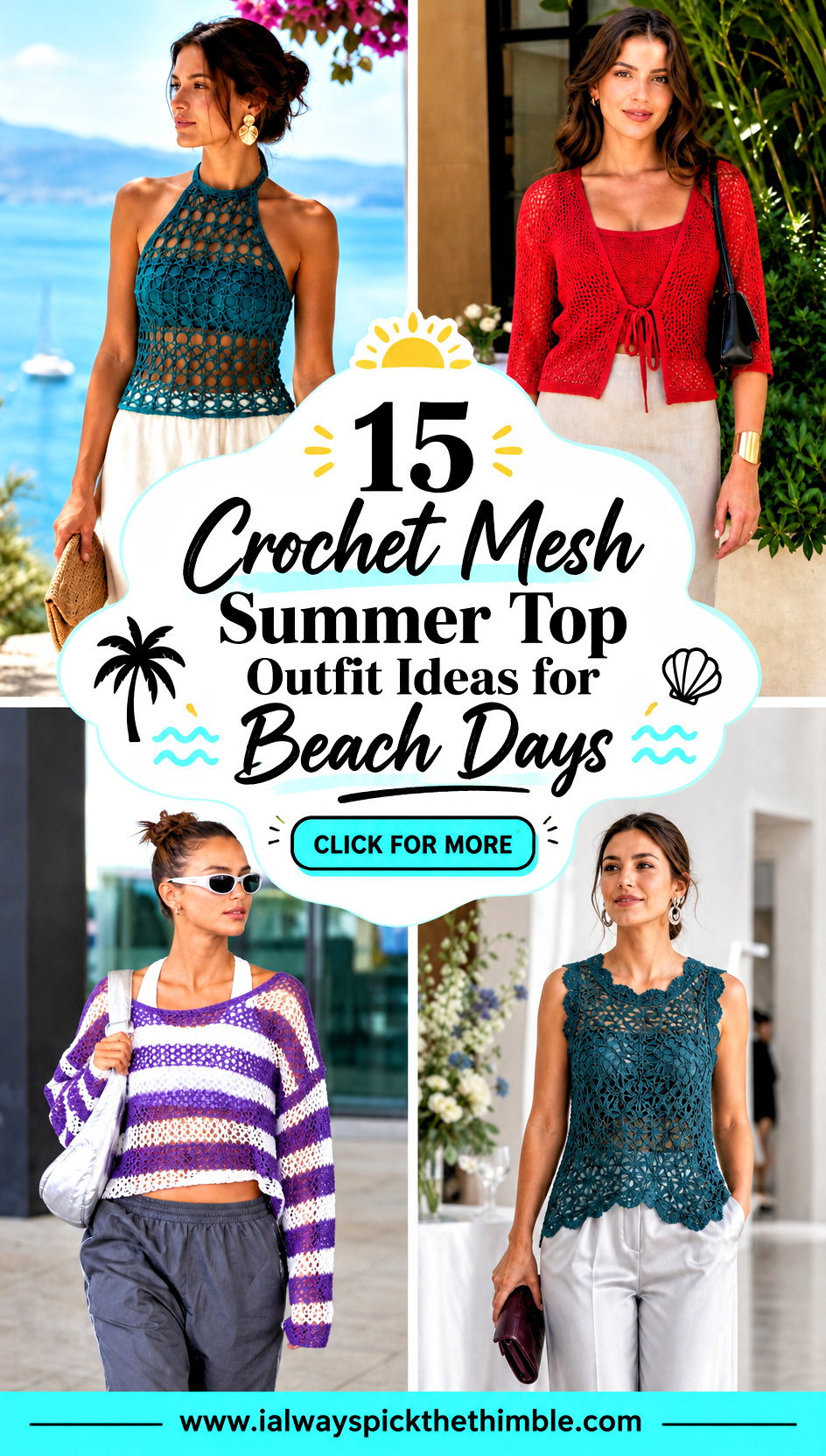 15 Crochet Mesh Summer Top Outfit Ideas for Beach Days - 15 Crochet Mesh Summer Top Outfit Ideas for Beach Days