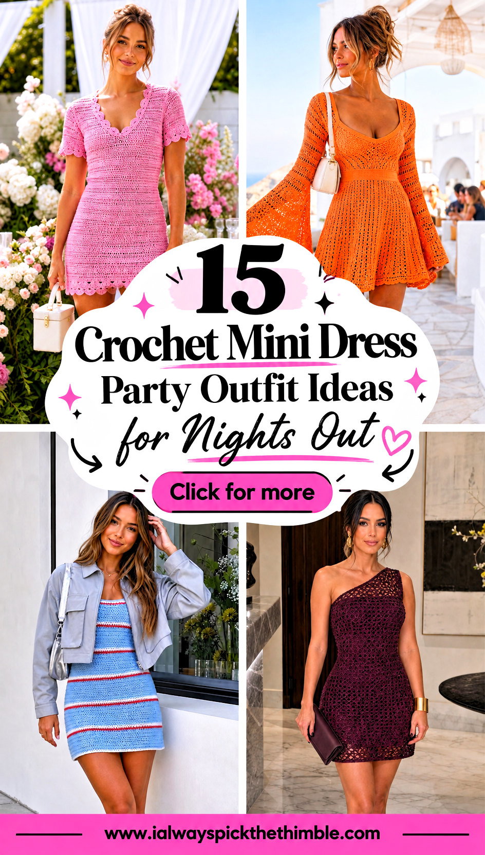 15 Crochet Mini Dress Party Outfit Ideas for Nights Out - 15 Crochet Mini Dress Party Outfit Ideas for Nights Out