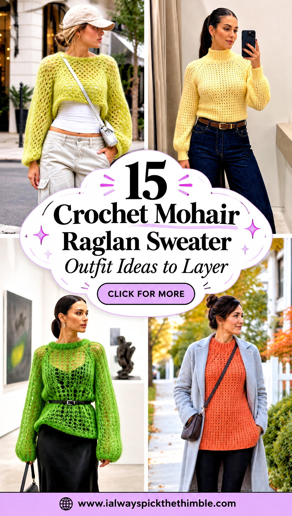 15 Crochet Mohair Raglan Sweater Outfit Ideas to Layer - 15 Crochet Mohair Raglan Sweater Outfit Ideas to Layer