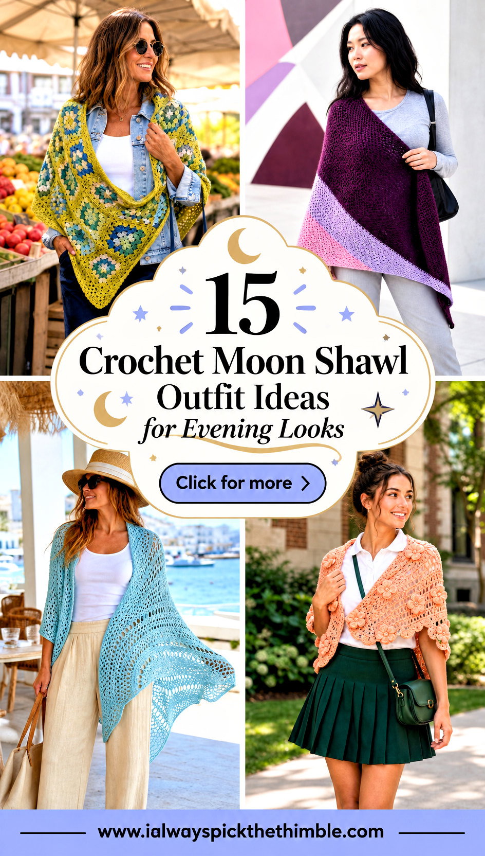 15 Crochet Moon Shawl Outfit Ideas for Evening Looks - 15 Crochet Moon Shawl Outfit Ideas for Evening Looks