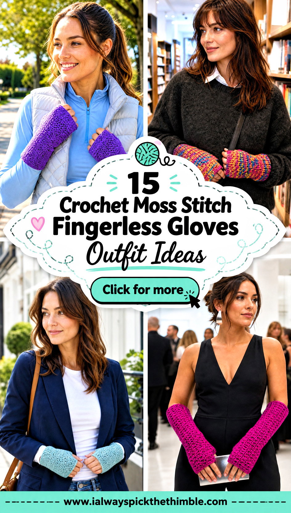 15 Crochet Moss Stitch Fingerless Gloves Outfit Ideas - 15 Crochet Moss Stitch Fingerless Gloves Outfit Ideas
