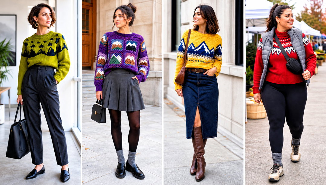 15 Crochet Mountain Sweater Outfit Ideas for Cabin Days