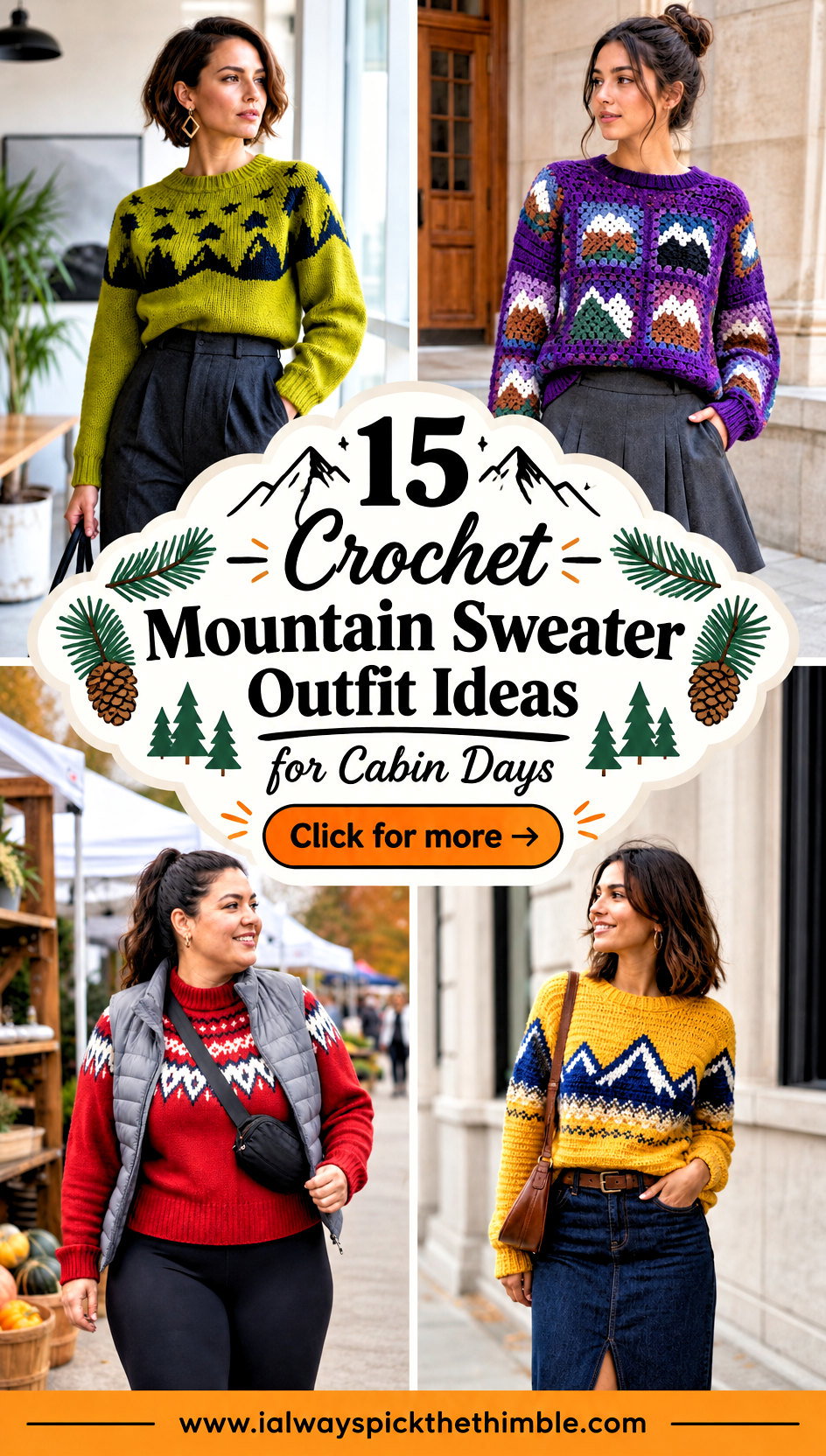 15 Crochet Mountain Sweater Outfit Ideas for Cabin Days - 15 Crochet Mountain Sweater Outfit Ideas for Cabin Days