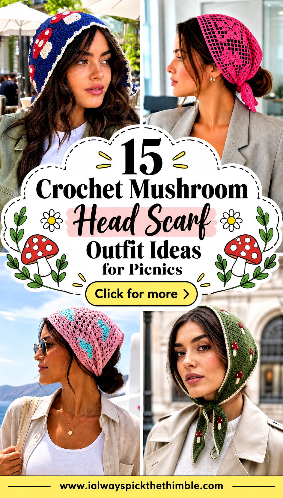 15 Crochet Mushroom Head Scarf Outfit Ideas for Picnics - 15 Crochet Mushroom Head Scarf Outfit Ideas for Picnics