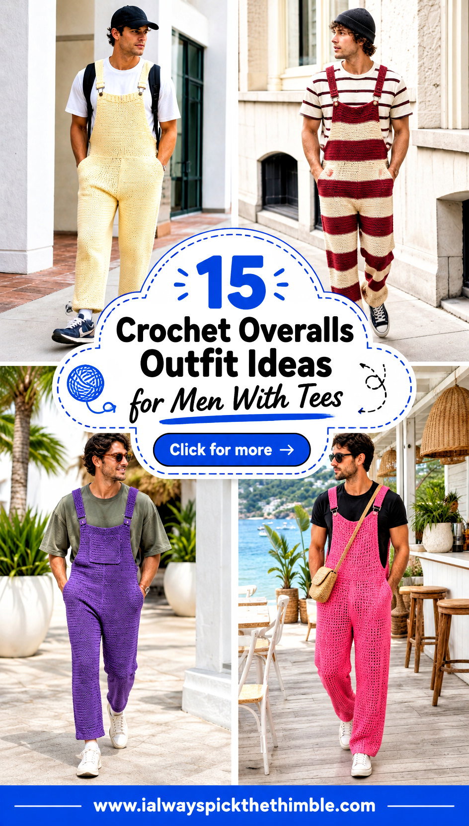 15 Crochet Overalls Outfit Ideas for Men With Tees - 15 Crochet Overalls Outfit Ideas for Men With Tees
