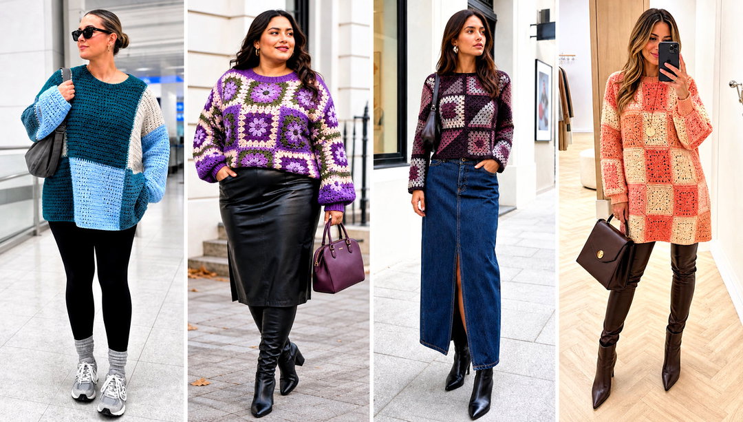 15 Crochet Patchwork Jumper Outfit Ideas for Cozy Layers
