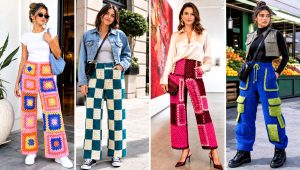 15 Crochet Patchwork Pants Outfit Ideas for Bold Color