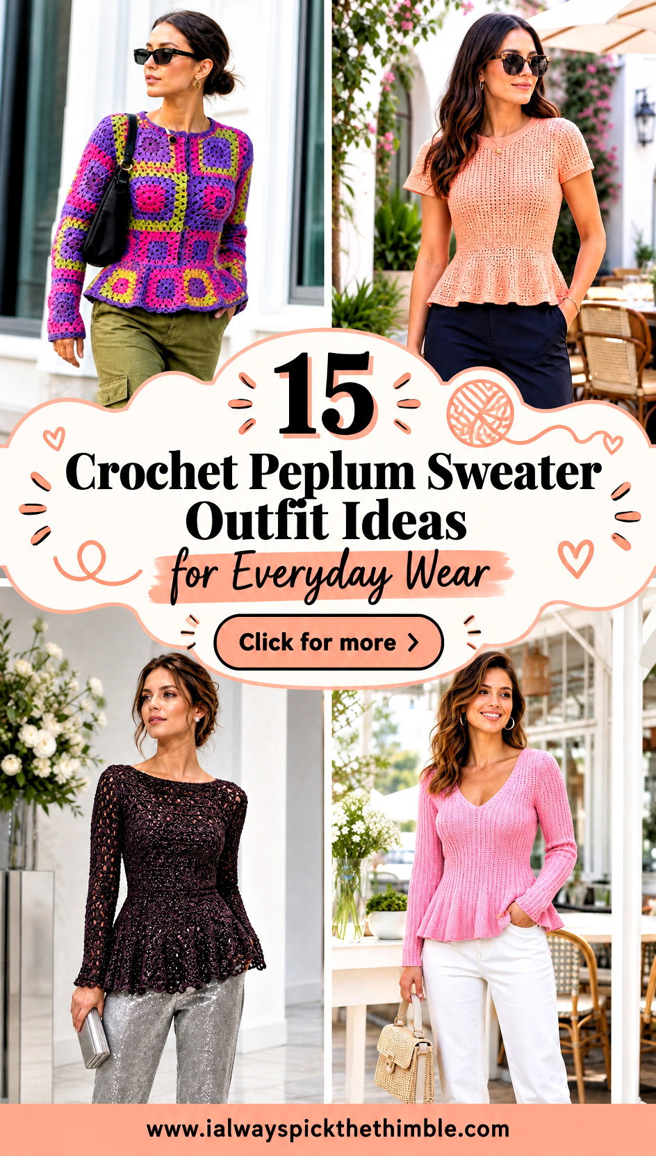 15 Crochet Peplum Sweater Outfit Ideas for Everyday Wear - 15 Crochet Peplum Sweater Outfit Ideas for Everyday Wear