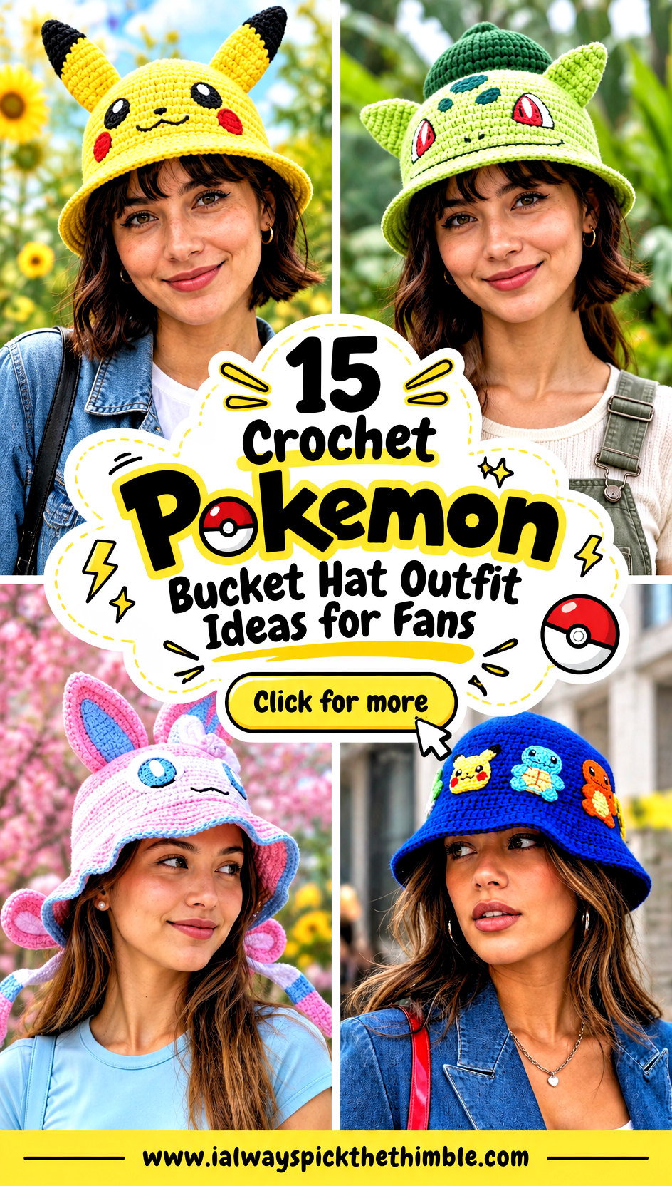 15 Crochet Pokemon Bucket Hat Outfit Ideas for Fans - 15 Crochet Pokemon Bucket Hat Outfit Ideas for Fans