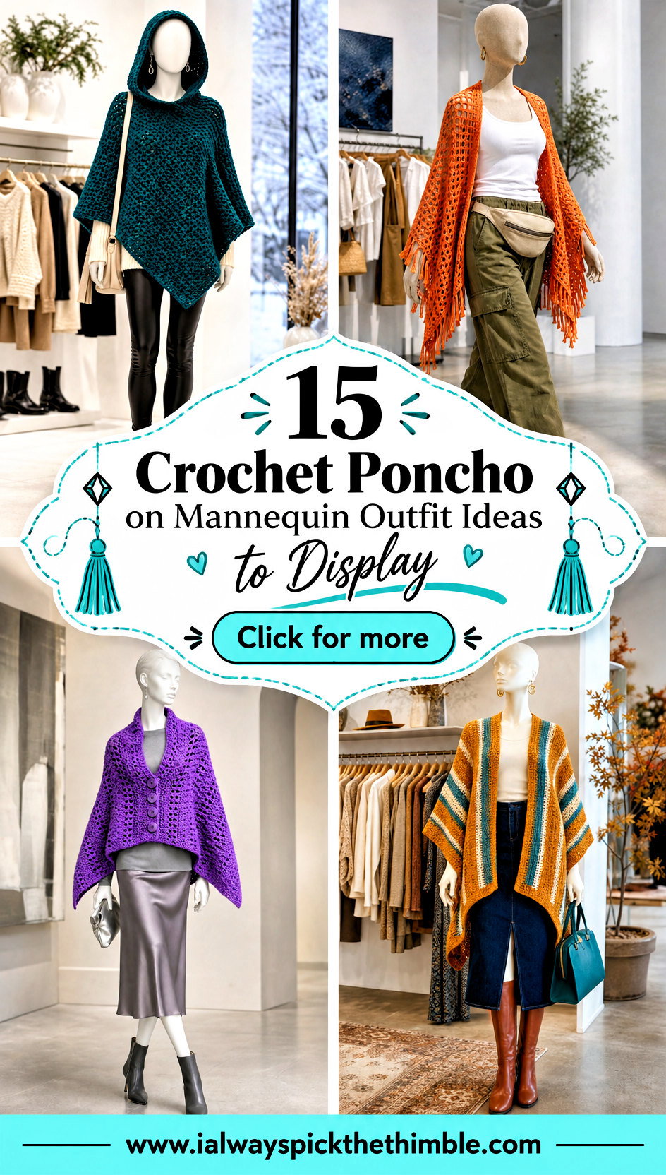 15 Crochet Poncho on Mannequin Outfit Ideas to Display - 15 Crochet Poncho on Mannequin Outfit Ideas to Display