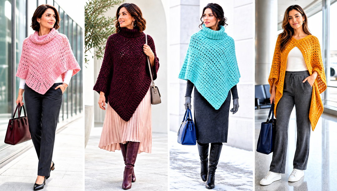 15 Crochet Ponchos for Women Outfit Ideas for Travel