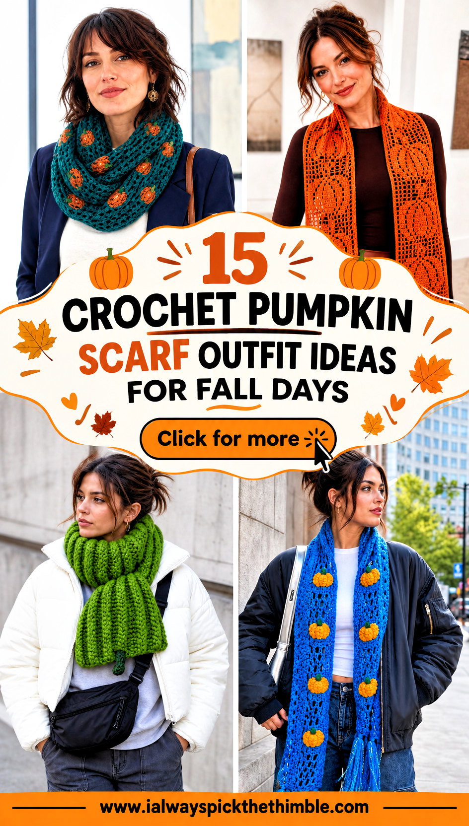 15 Crochet Pumpkin Scarf Outfit Ideas for Fall Days - 15 Crochet Pumpkin Scarf Outfit Ideas for Fall Days