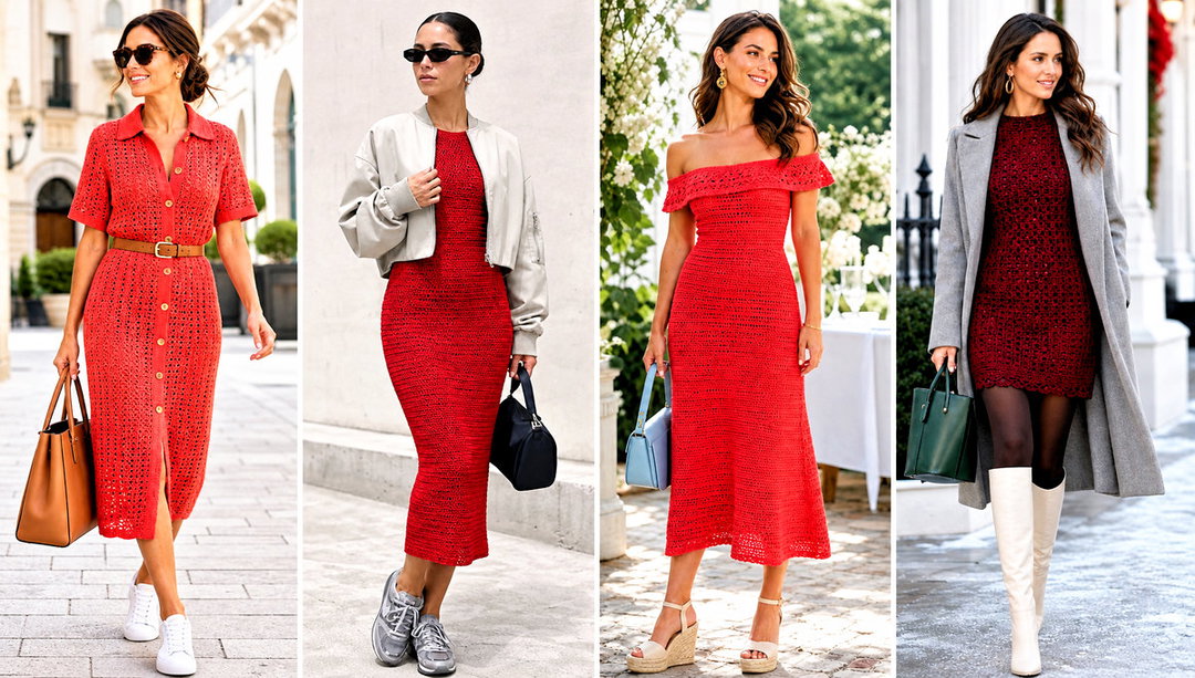 15 Crochet Red Dress Outfit Ideas for Summer Parties