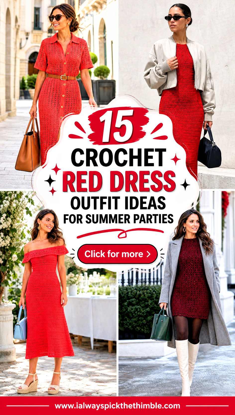 15 Crochet Red Dress Outfit Ideas for Summer Parties - 15 Crochet Red Dress Outfit Ideas for Summer Parties