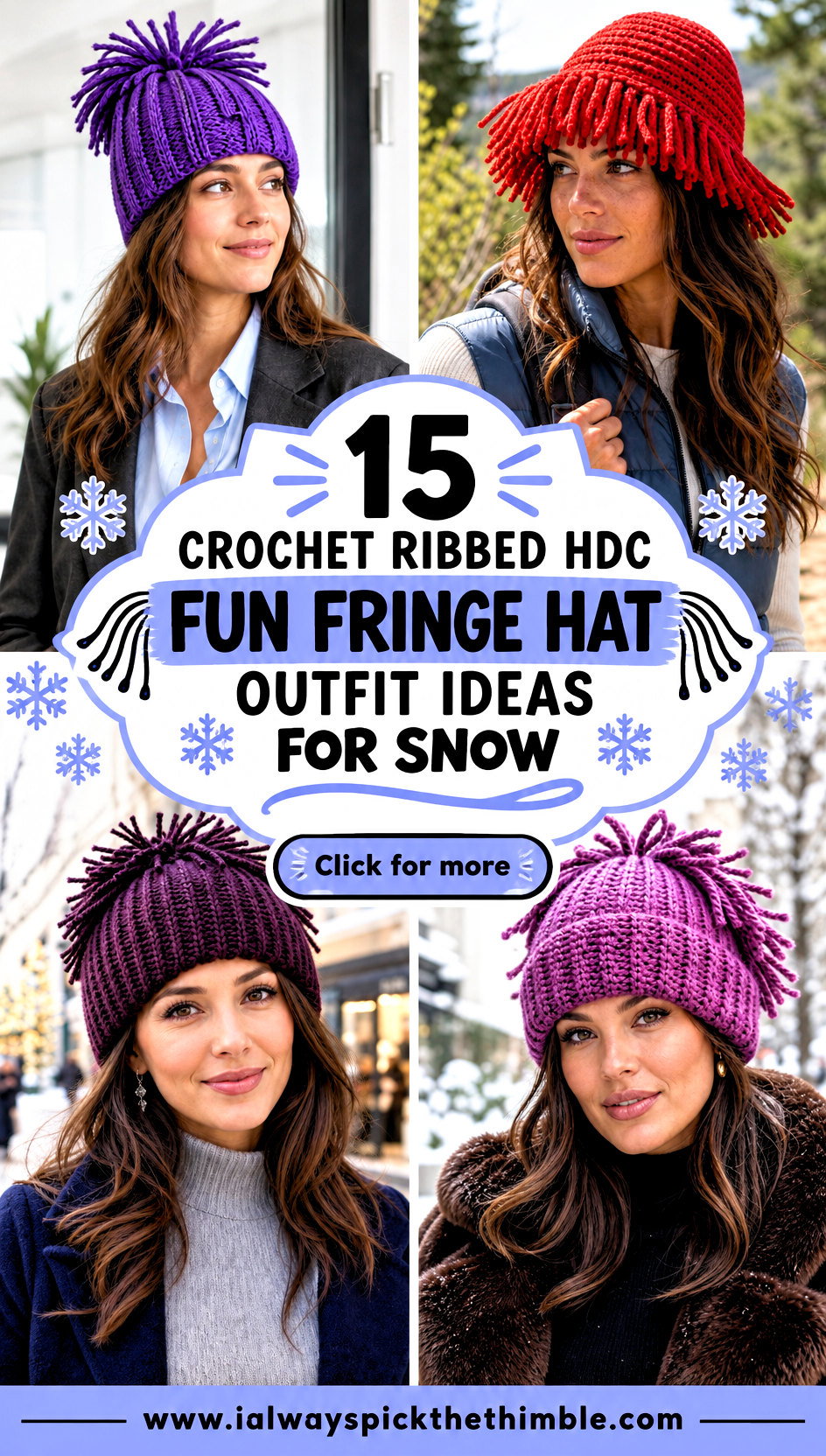 15 Crochet Ribbed Hdc Fun Fringe Hat Outfit Ideas for Snow - 15 Crochet Ribbed Hdc Fun Fringe Hat Outfit Ideas for Snow