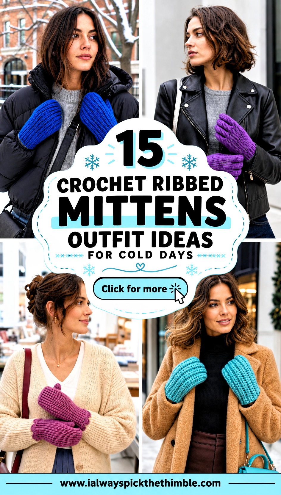 15 Crochet Ribbed Mittens Outfit Ideas for Cold Days - 15 Crochet Ribbed Mittens Outfit Ideas for Cold Days