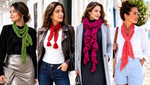 15 Crochet Ribbon Scarf Outfit Ideas for Dressy Looks