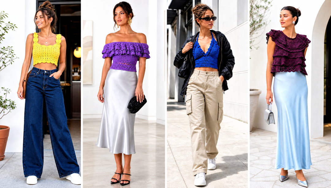 15 Crochet Ruffle Edging Top Outfit Ideas for Date Night