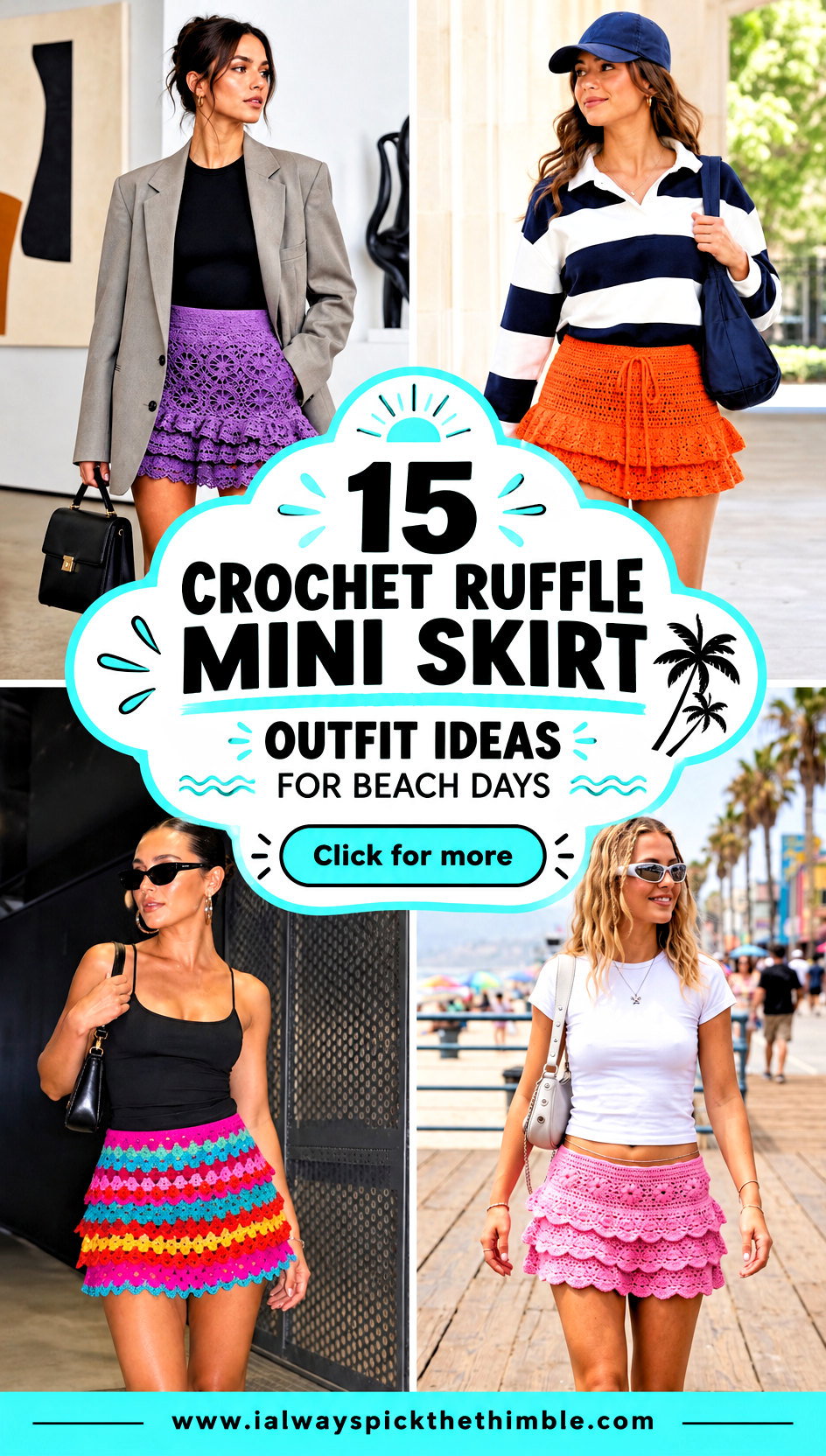 15 Crochet Ruffle Mini Skirt Outfit Ideas for Beach Days - 15 Crochet Ruffle Mini Skirt Outfit Ideas for Beach Days