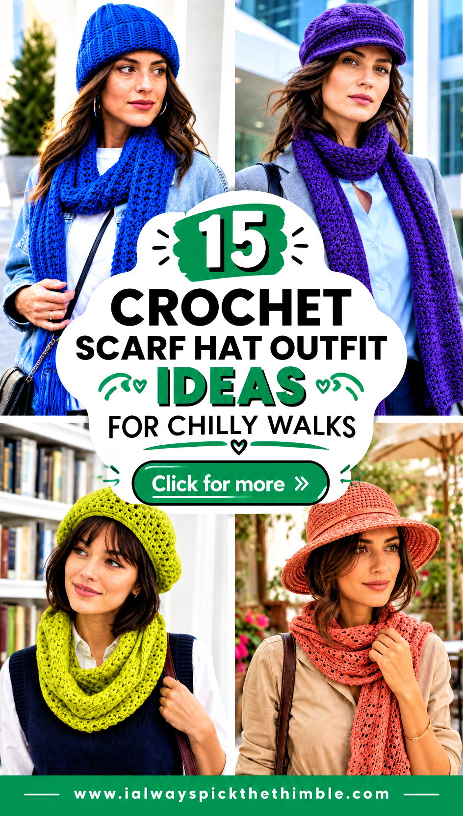 15 Crochet Scarf Hat Outfit Ideas for Chilly Walks - 15 Crochet Scarf Hat Outfit Ideas for Chilly Walks