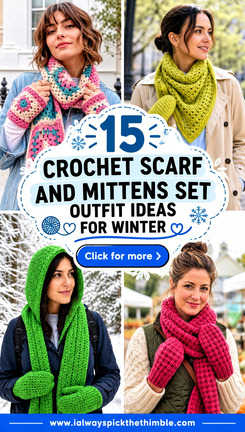 15 Crochet Scarf and Mittens Set Outfit Ideas for Winter - 15 Crochet Scarf and Mittens Set Outfit Ideas for Winter