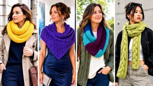 15 Crochet Scarves Chunky Yarn Outfit Ideas for Layering