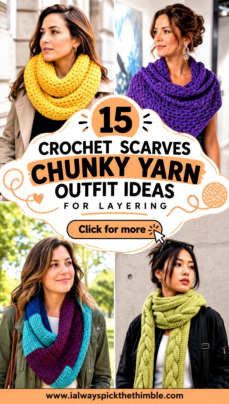 15 Crochet Scarves Chunky Yarn Outfit Ideas for Layering - 15 Crochet Scarves Chunky Yarn Outfit Ideas for Layering
