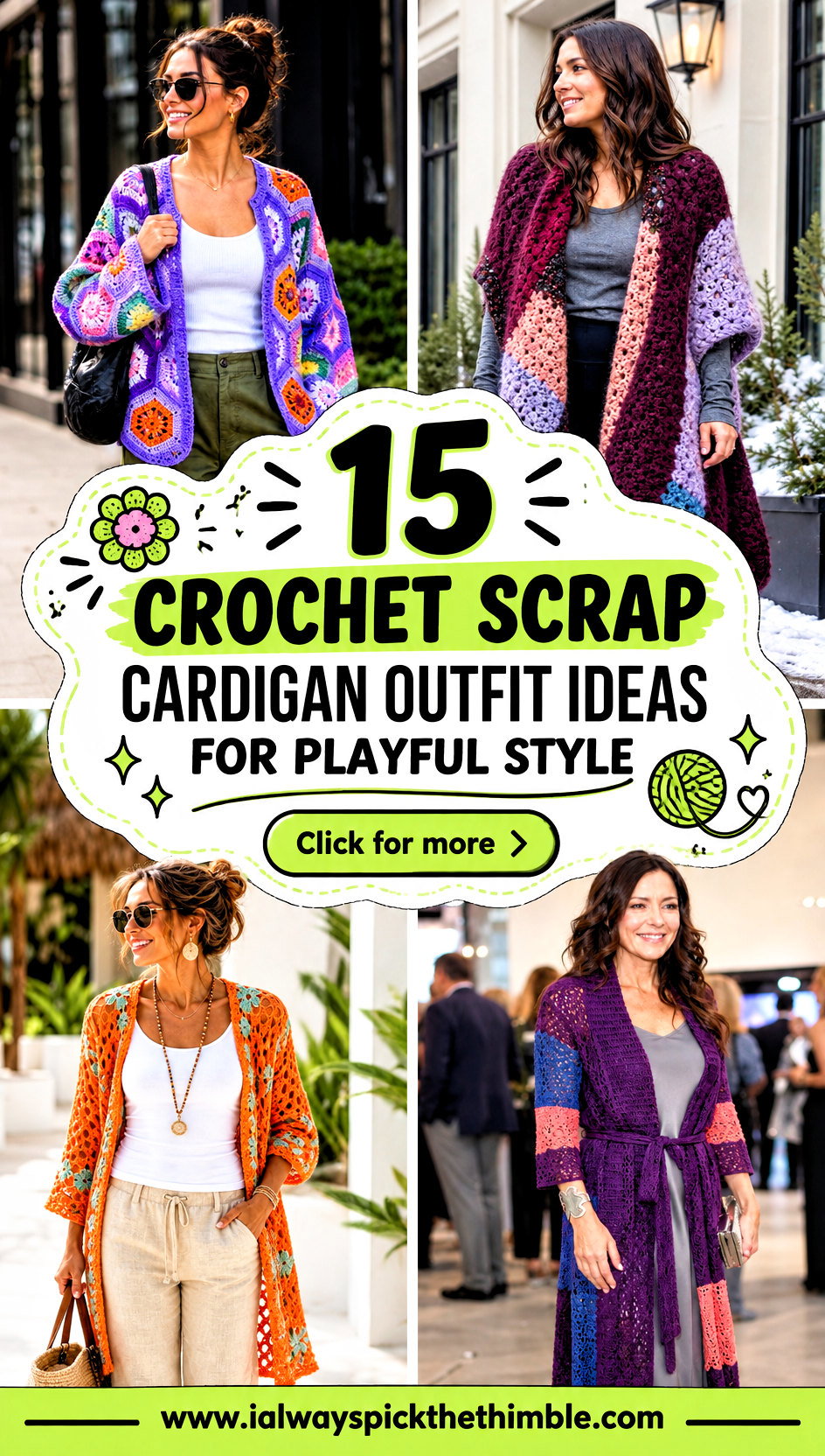 15 Crochet Scrap Cardigan Outfit Ideas for Playful Style - 15 Crochet Scrap Cardigan Outfit Ideas for Playful Style