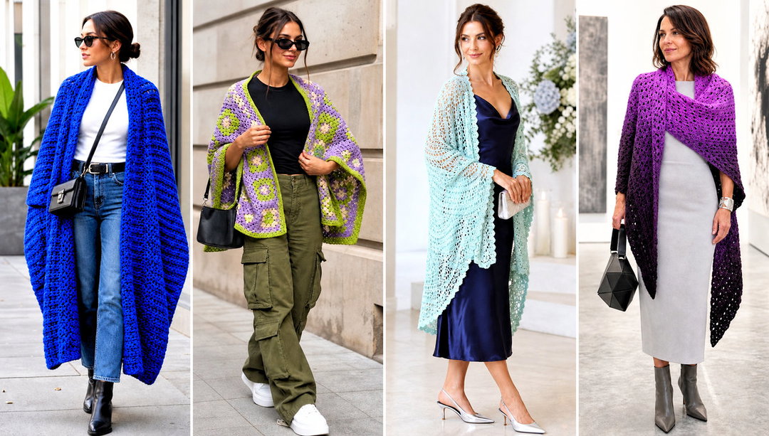 15 Crochet Shawl Blanket Outfit Ideas for Cozy Layers